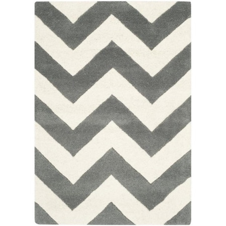 Safavieh Chatham Hand Tufted Runner Rug- Dark Grey - Ivory- 2 ft. 3 in. x 5 ft. CHT715D-25